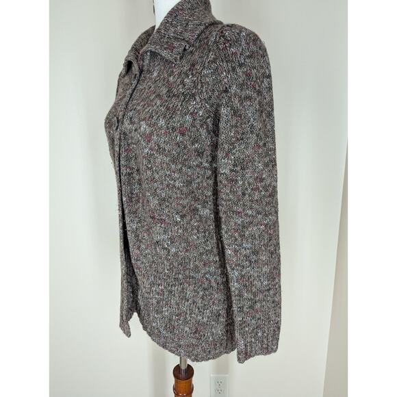 Liz Claiborne Women’s 2-Button Cardigan Sweater Heather Brown Size Medium - Picture 3 of 10